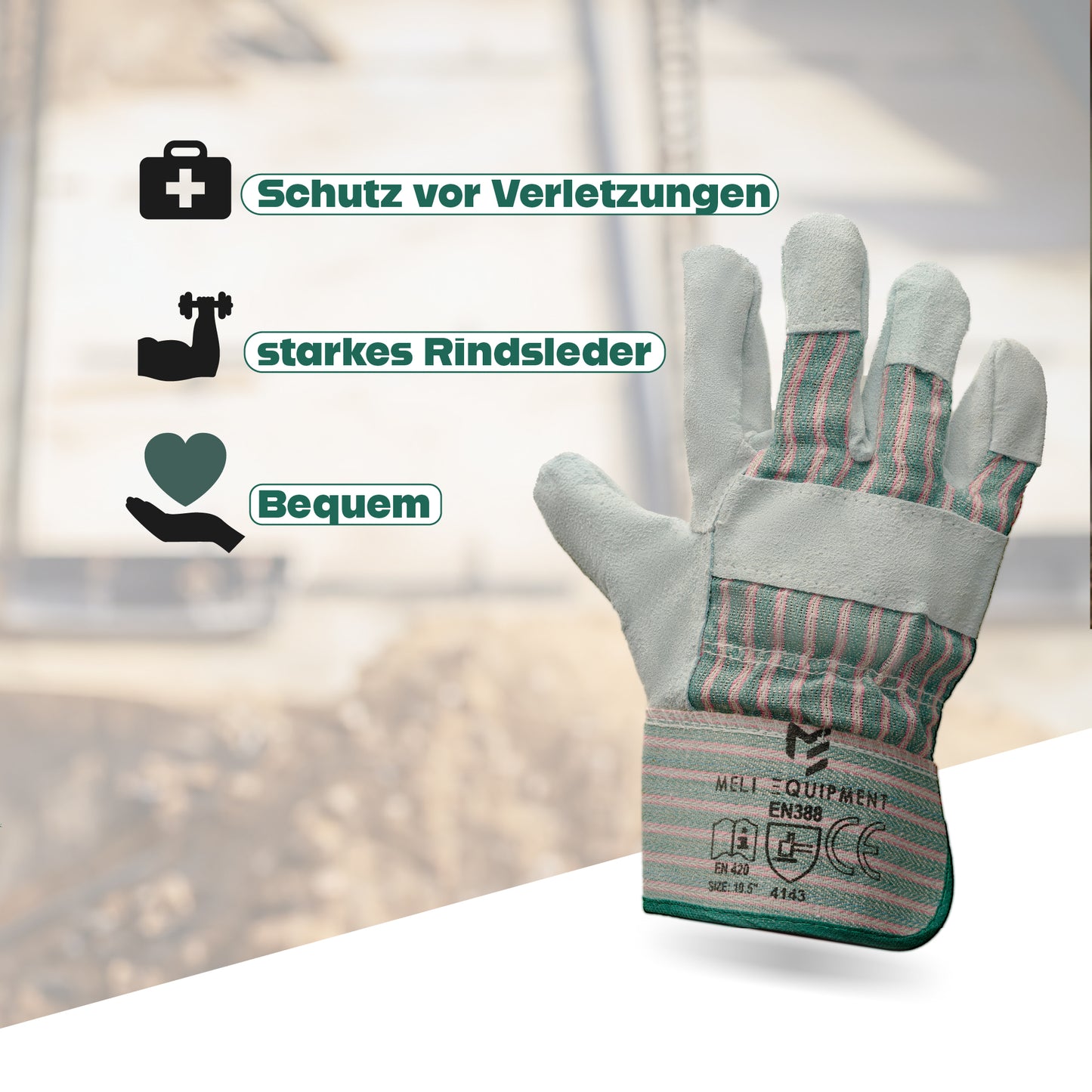 Rindspaltleder Handschuhe 12 Paar