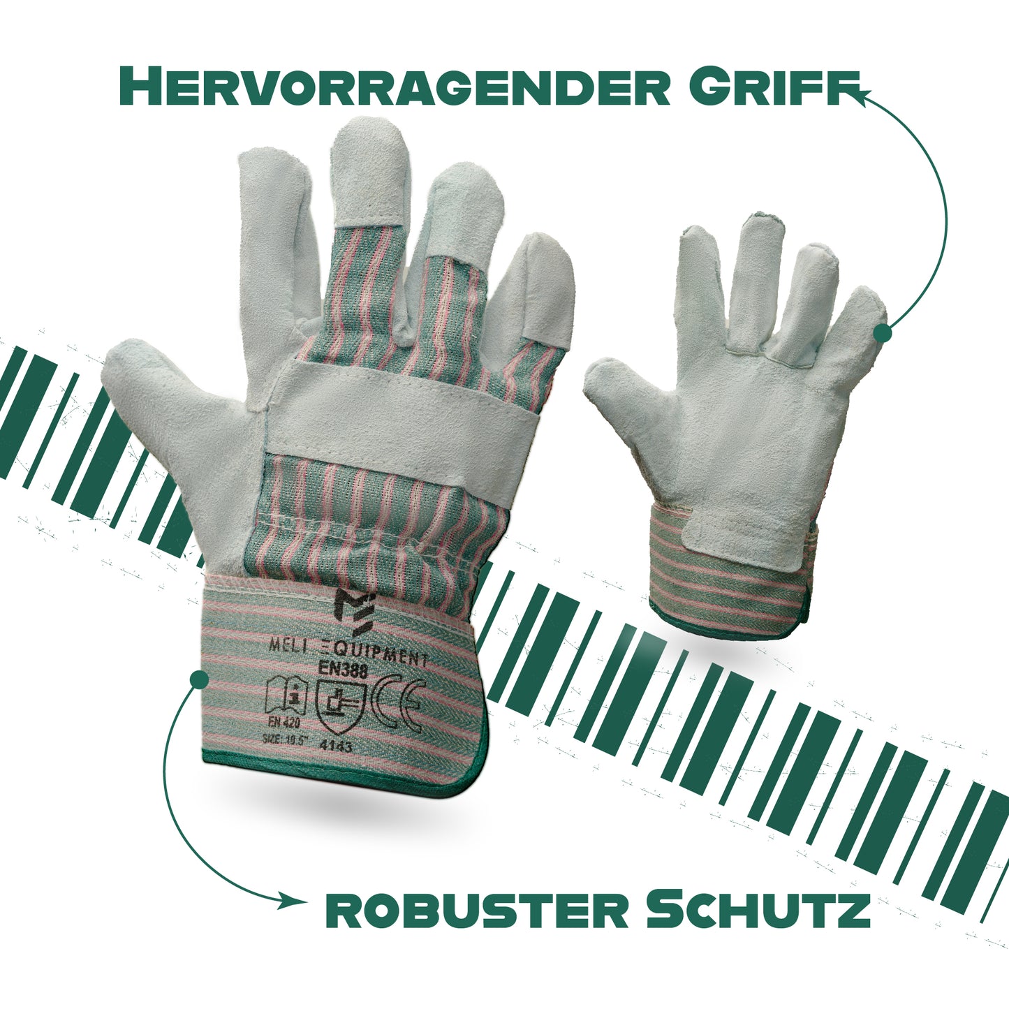Rindspaltleder Handschuhe 12 Paar