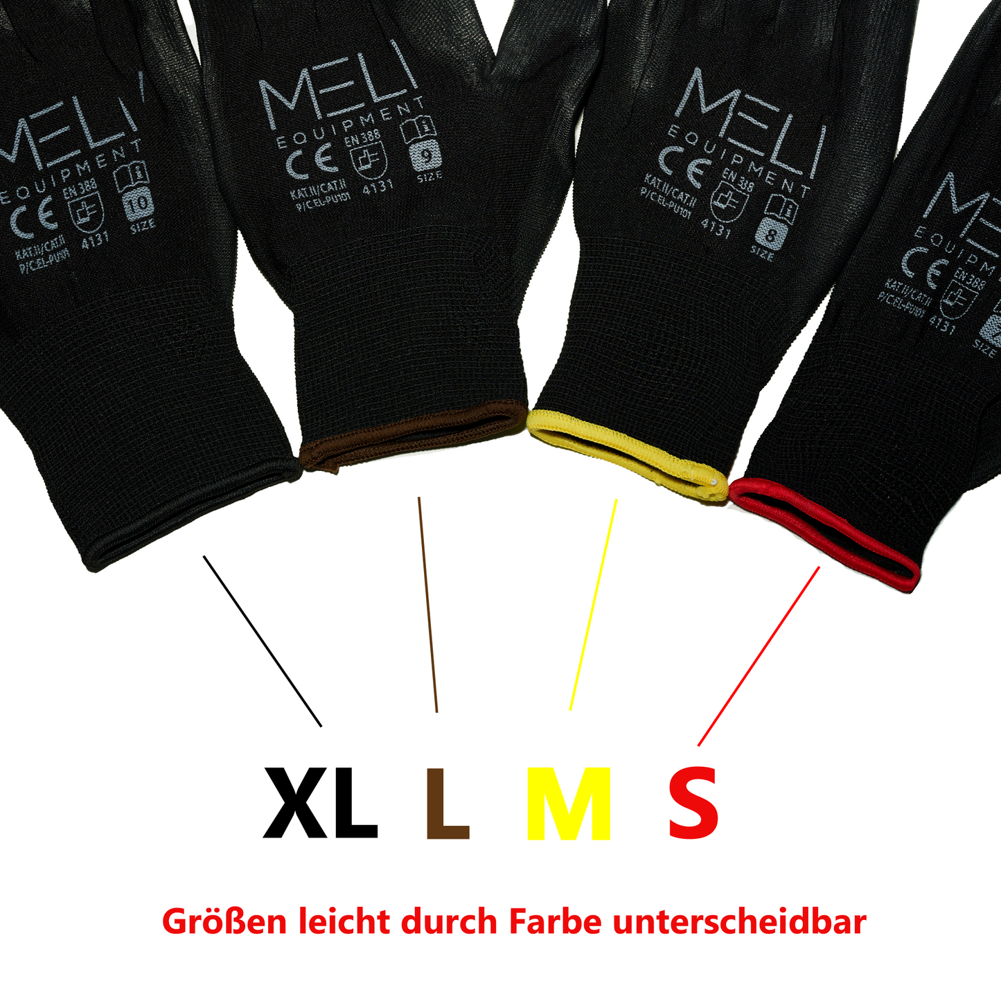 Feinstrickhandschuhe PU Beschichtet 24 Paar