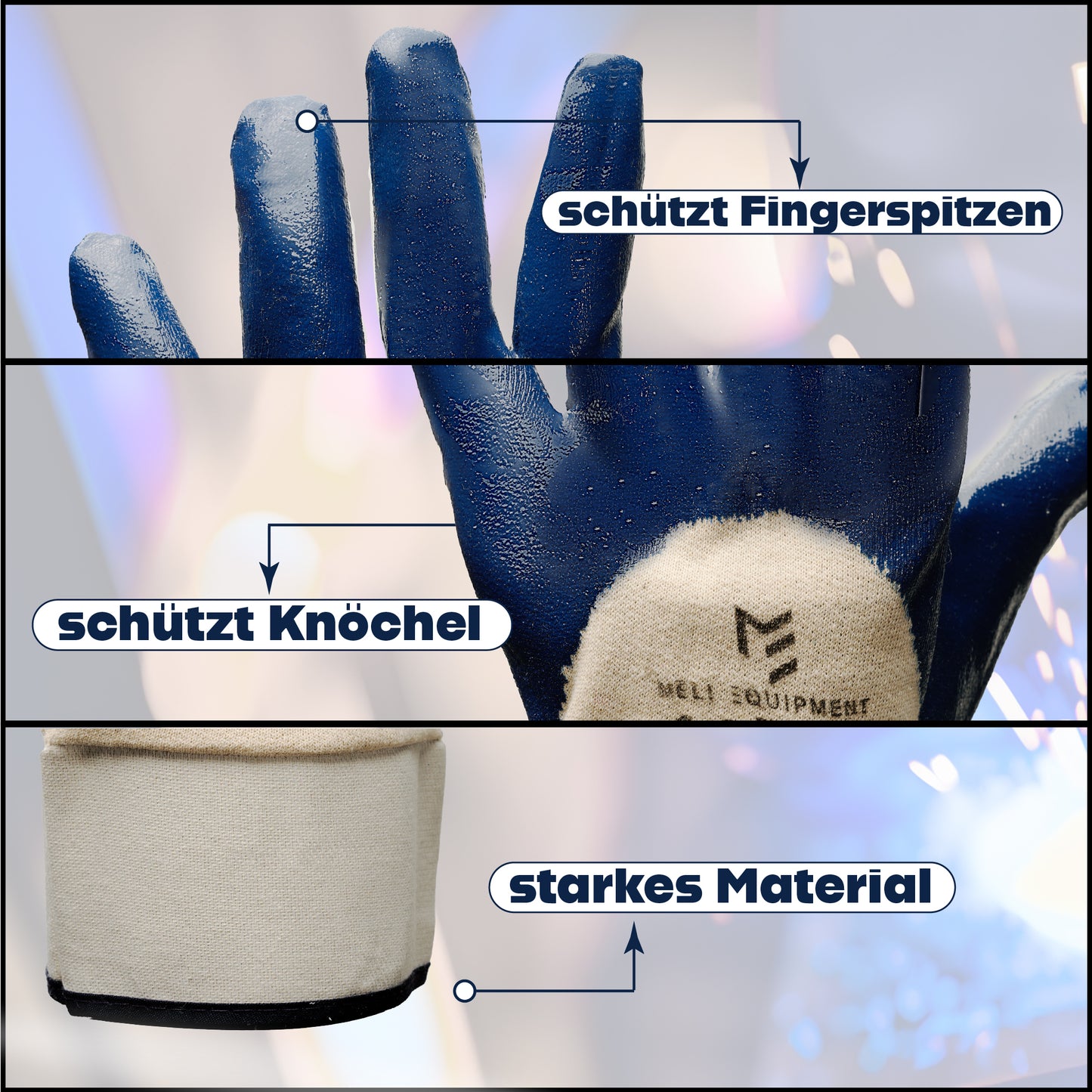 Nitril Beschichtete Handschuhe 12 Paar