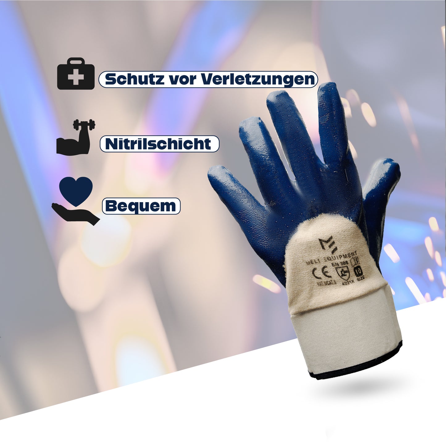Nitril Beschichtete Handschuhe 12 Paar