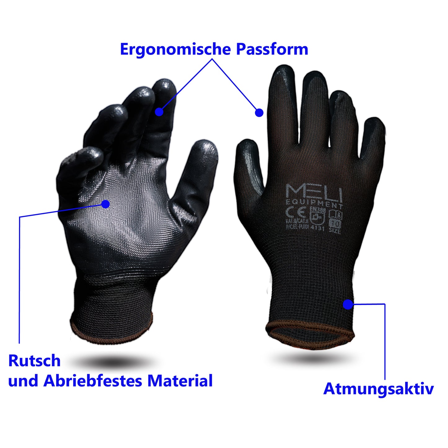 Strickhandschuhe Latex Beschichtet 24 Paar